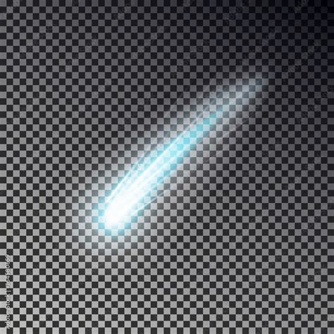 Meteor or comet vector. Transparent light meteor effect isolated. Stock Vector | Adobe Stock