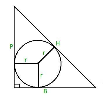 Area of Incircle of a Right Angled Triangle - GeeksforGeeks