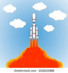 Launch Space Rocket Drawing Rockets Fire Stock Vector (Royalty Free) 1018225888 | Shutterstock