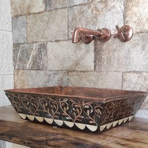 Antique Style Copper Sink Faucet, Copper Wall Mount Faucet Bathroom ...