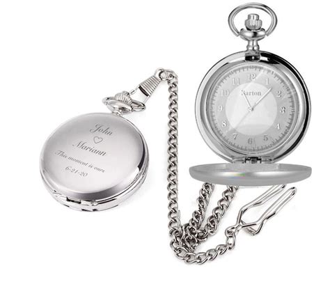 Engraved Pocket Watch Personalized Pocket Watch Silver - Etsy