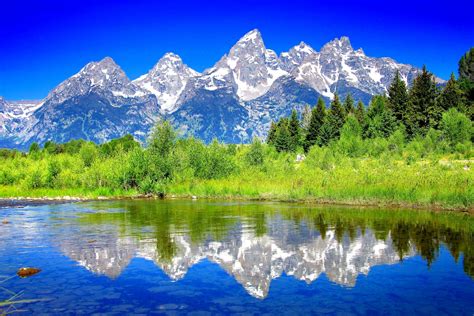 Download Wyoming Grand Teton National Park Reflection Mountain Nature The Teton Range HD Wallpaper