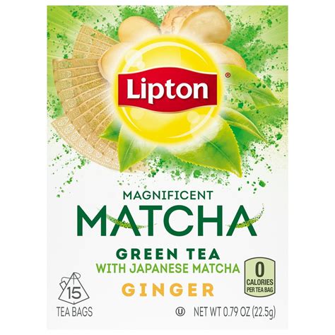 Lipton Ginger Magnificent Matcha Green Tea, Tea Bags, 15 Ct - Walmart.com - Walmart.com