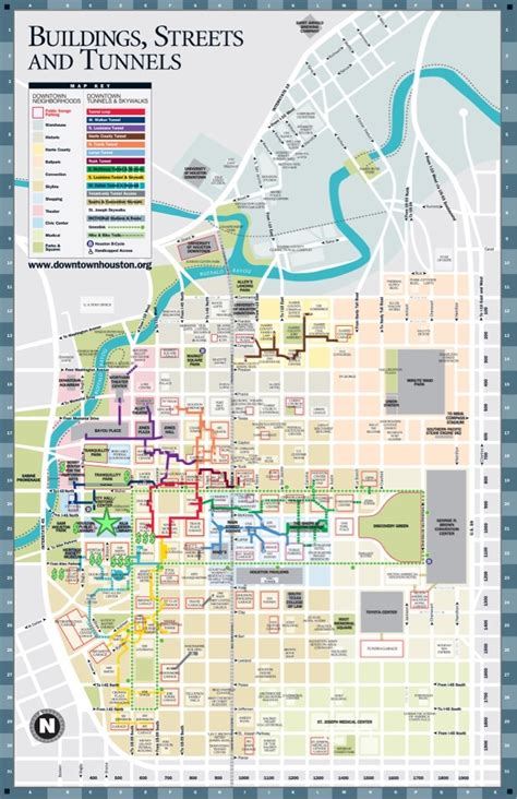 Downtown Houston Tunnels Map | Fabulous Houston | Pinterest | Walking tour, Walking and Maps