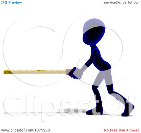 Clipart 3d Blue Person Pulling A Rope - Royalty Free CGI Illustration ...