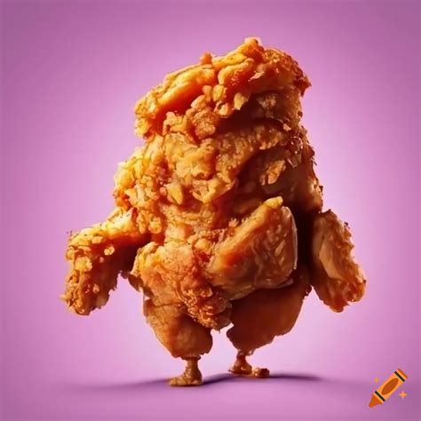 Image of a person holding fried chicken on Craiyon