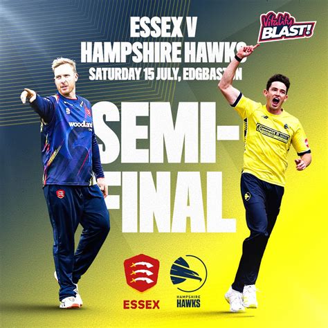 Essex Cricket on Twitter: "⚔️ 𝗢𝘂𝗿 𝘀𝗲𝗺𝗶-𝗳𝗶𝗻𝗮𝗹 𝗼𝗽𝗽𝗼𝗻𝗲𝗻𝘁 𝗵𝗮𝘀 𝗯𝗲𝗲𝗻 ...