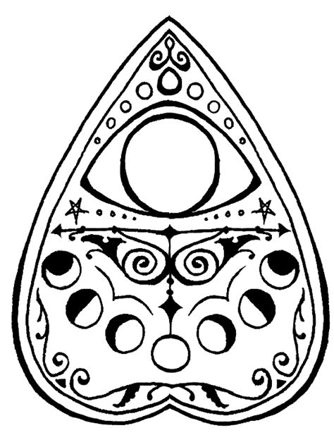 Printable Ouija Board Planchette Sketch Coloring Page