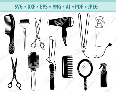 Hairdresser Tools Svg Hair Salon Accessories Svg Hair - Etsy UK