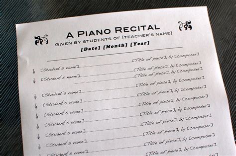 Piano Recital Program Template