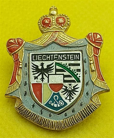 Coat of Arms of Liechtenstein Blazon Vintage Pin Badge - Etsy