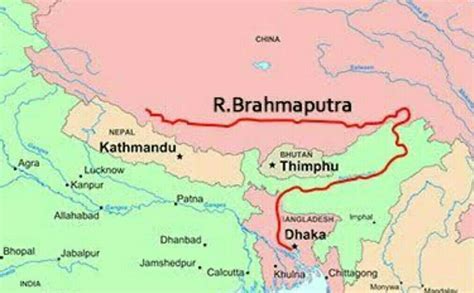 Brahmaputra river map start to end - Brainly.in