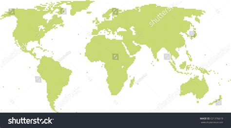 Pixel World Map Stock Vector (Royalty Free) 521376619 | Shutterstock