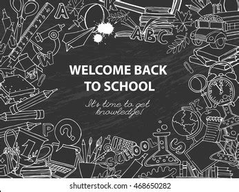 Vector Illustration Back School Frame Border Stock Vector (Royalty Free) 468650282 | Shutterstock