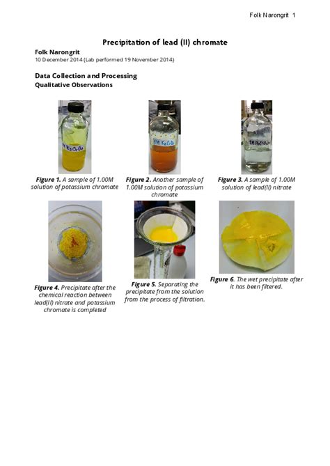 (PDF) Precipitation of lead (II) chromate | Folk Narongrit - Academia.edu