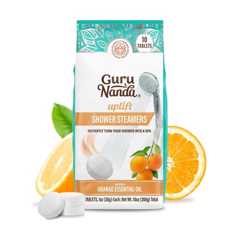 GuruNanda Uplift Shower Steamers- Vaporizing Orange & Eucalyptus Essential Oils Spa Aromatherapy ...