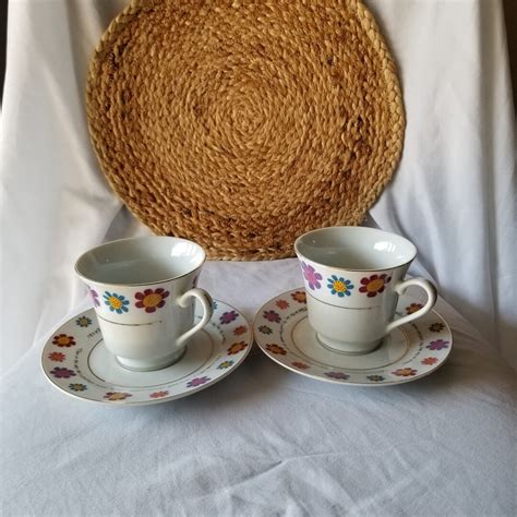 Floral China Classic 4 Pieces Set Teacup and Saucer With Biblical Scriptures - Etsy