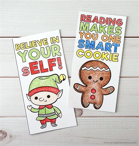 Free Printable Christmas Bookmarks | artsy-fartsy mama