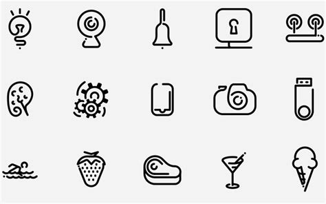 Minimal line icons - Round Icons