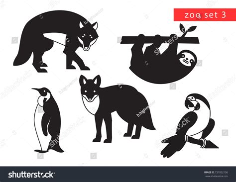 Zoo Animals Vector Icon Logo Set Stock Vector (Royalty Free) 731052136 | Shutterstock