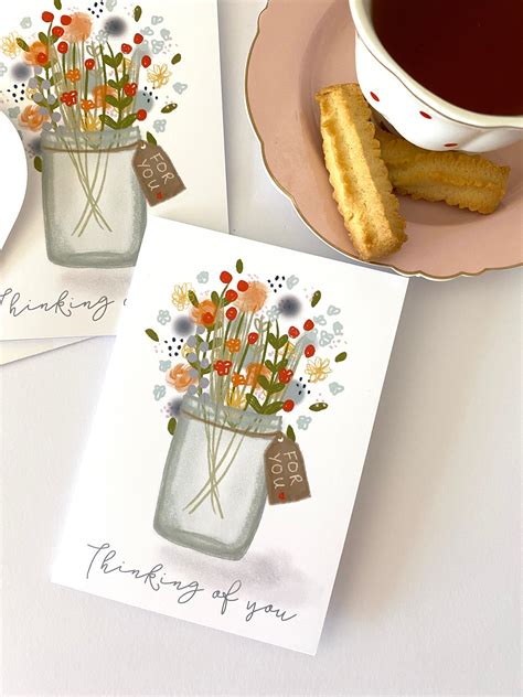 Bulk Thinking of You Cards Friendship Cards Miss You Cards Jar of Flowers Sending Love Cards ...