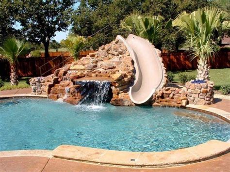 Dazzling-small-swimming-pool-design-ideas-featuring-slide-also-stone ...