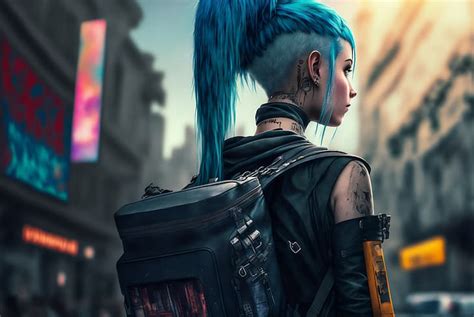 AI art, cyberpunk, city, women, backpacks, HD wallpaper | Wallpaperbetter