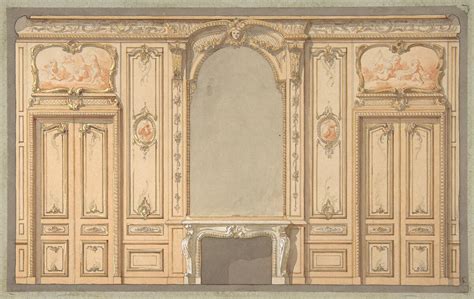 Jules-Edmond-Charles Lachaise | Design for wall panels, mirror, and fire mantle | The Met