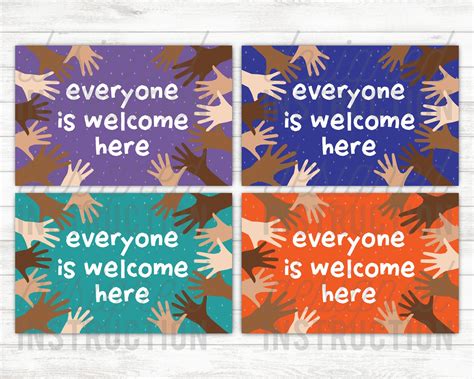 Everyone is Welcome Here Poster Bundle: Classroom Posters - Etsy