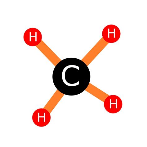 Ball and stick model of an atom. Methane molecule. 4574144 Vector Art at Vecteezy