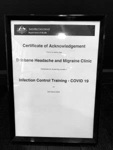 Clinic Infection Control - COVID-19 - Brisbane Headache & Migraine Clinic