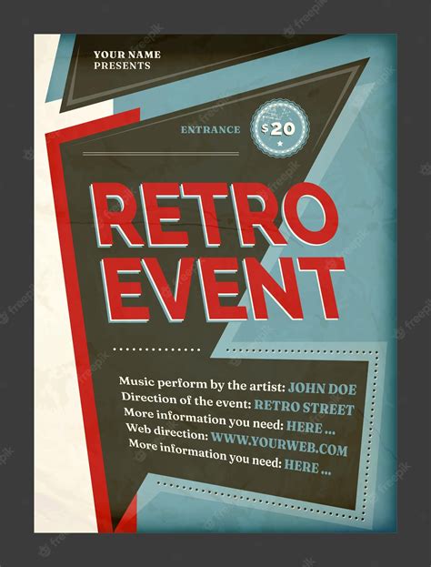 El folleto de eventos retro | Vector Premium