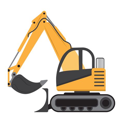 flat cartoon excavator, excavator heavy vehicle clipart 28595785 Vector ...