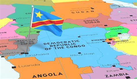 Premium Photo | Democratic republic of the congo kinshasa national flag pinned on political map ...