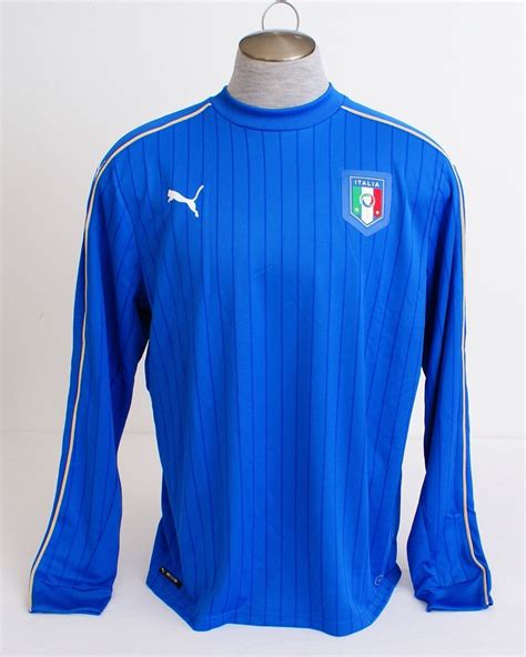 Puma Cell Blue FIGC Italia National Football Team Long Sleeve Jersey ...