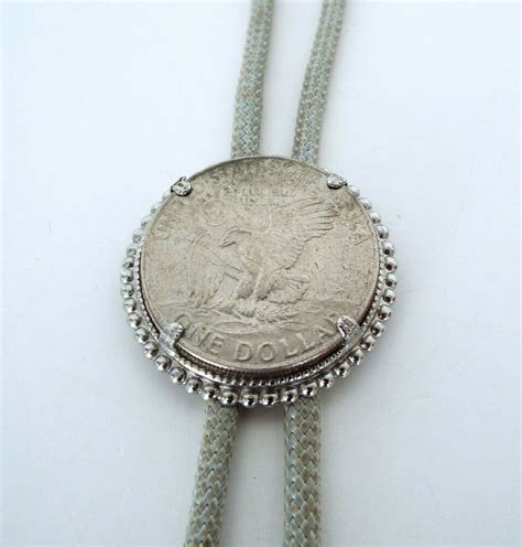 Vintage Bolo Tie 1972 Liberty Silver Dollar Coin Western Cowboy rockabilly #Handmade | Silver ...