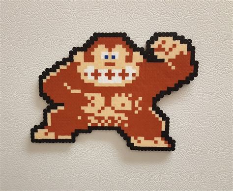 Donkey Kong Pixel Art Perler Beads snes nintendo video | Etsy