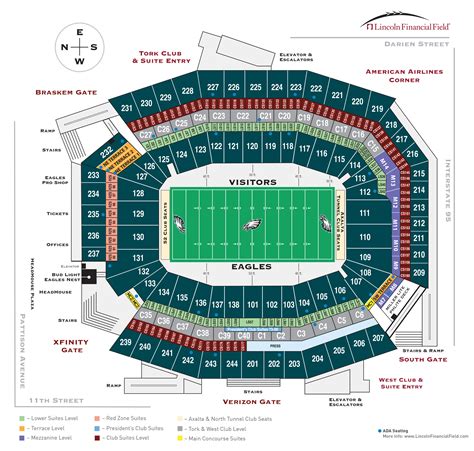 Seating Bowl Diagram - Lincoln Financial Field