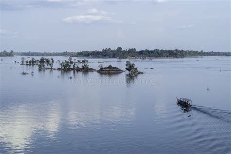 Sunset on the Mekong River, Trees in the Water Stock Image - Image of water, islands: 126784697