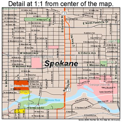 Spokane Washington Street Map 5367000