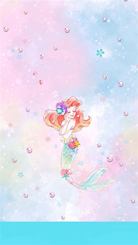 Download Cute Mermaid Ariel Digital Drawing Wallpaper | Wallpapers.com