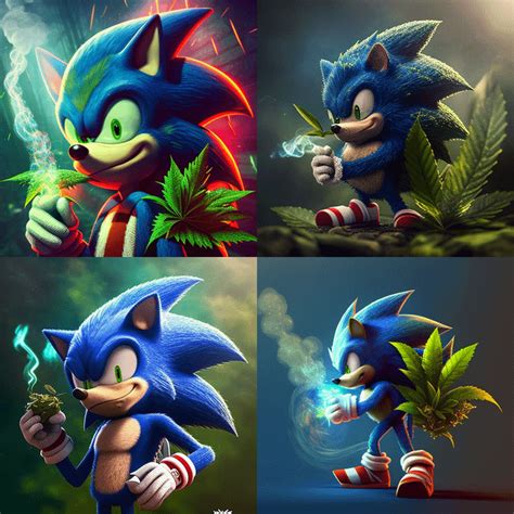 Sonic the Hedgehog Smoking Weed : r/midjourney