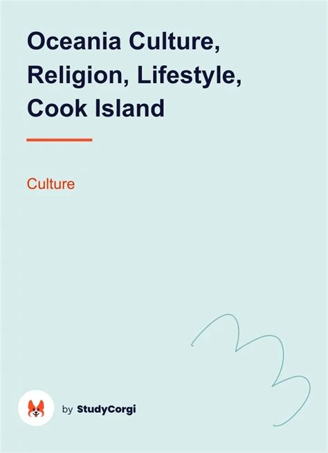 Oceania Culture, Religion, Lifestyle, Cook Island | Free Essay Example