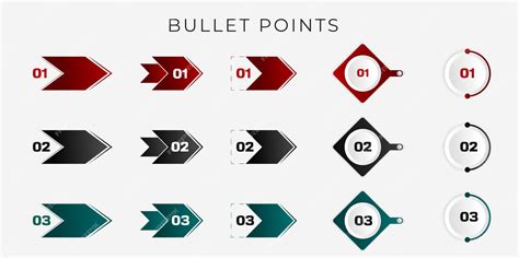 Premium Vector | Key bullet point list with different colors