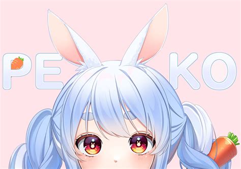 Bunny Ears Pigtails Orange Eyes Blue Hair Carrot Blush Curly Hair Animal Ears Bunny Girl Anime ...