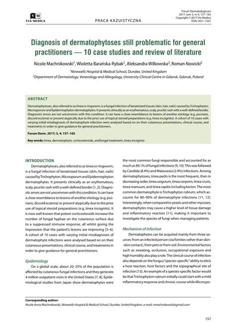 (PDF) Diagnosis of dermatophytoses still problematic for general ...