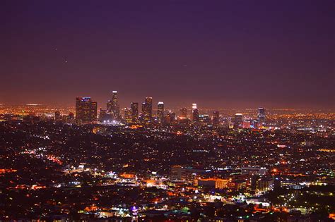 Free photo: los angeles, skyline, usa, accommodation, night city, city trip, night lights | Hippopx