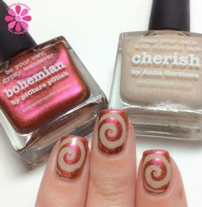 piCture pOlish Bohemian & Cherish Swatches & Review PLUS Swirl Nail Art ...