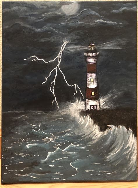 Stormy night, acrylics -2019 : r/painting