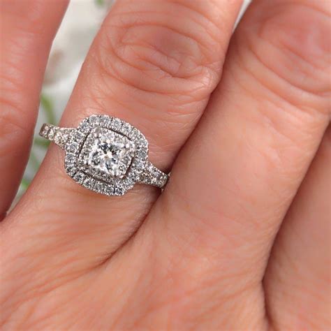 Neil Lane Princess Diamond Double Halo Engagement Ring 1.00 Carat 14 ...
